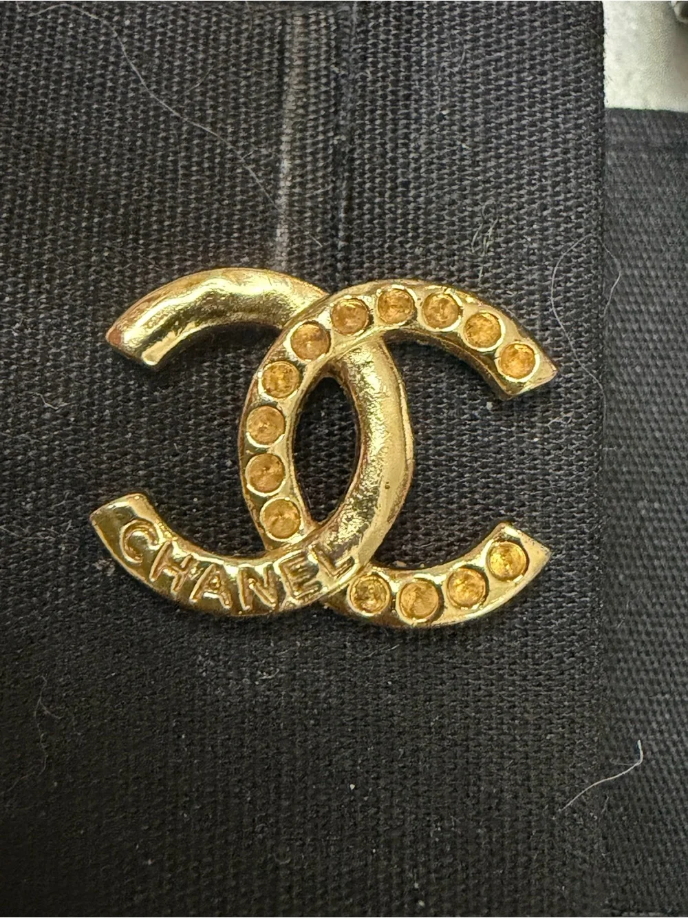 CHANEL CC CRYSTAL EARRINGS GOLD TONE AUTHENTIC W/ BOX & RECEIPT